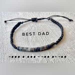‘Best Dad’ Morse Code Bracelet